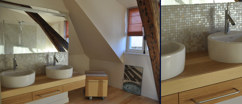 création de mobilier pour salle d'eau par l'architecte d'intérieure rouennaise, benedicte langlois