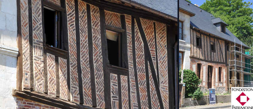 Maison traditionnelle normande à colombage  dans les environs de Rouen